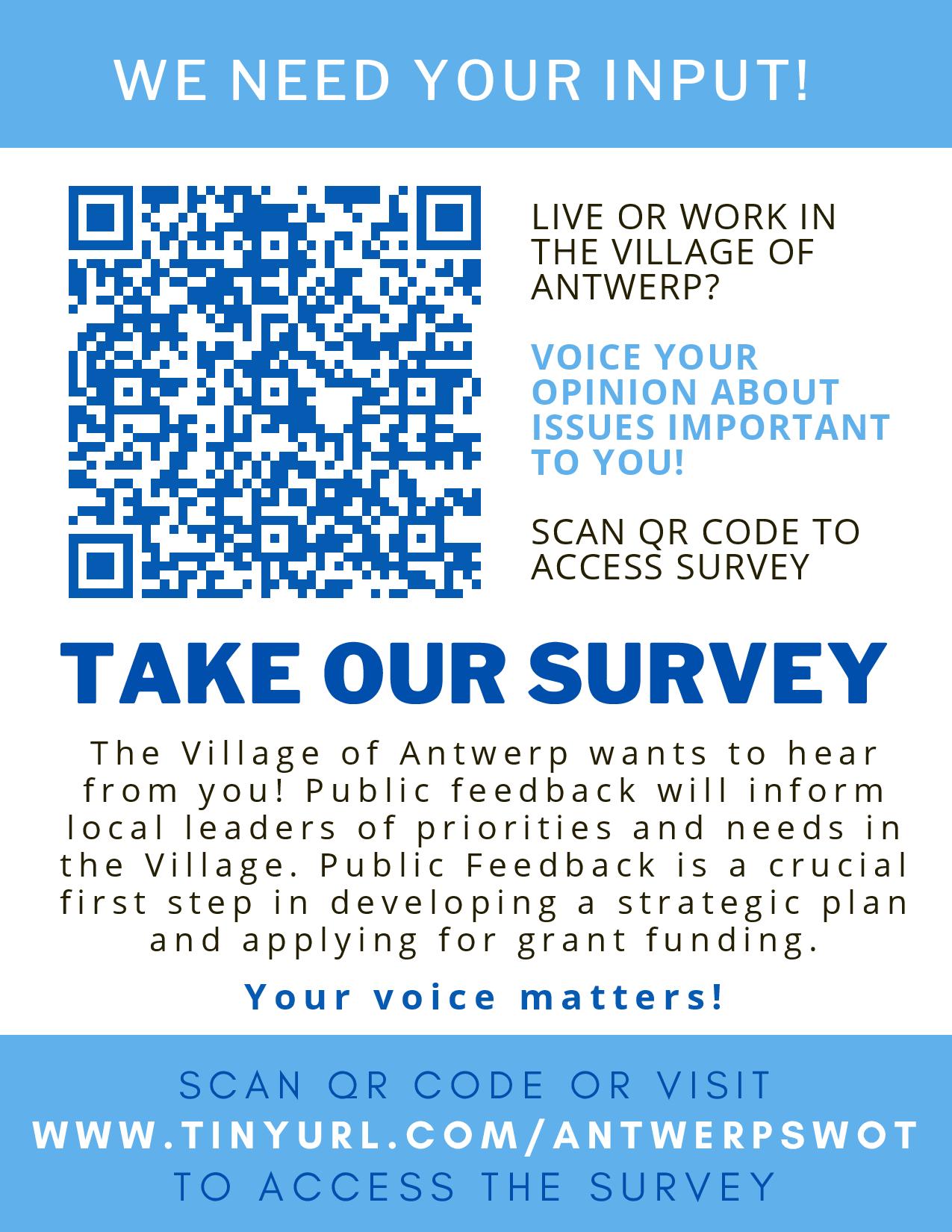 Village of Antwerp Community Feedback We Need Your Input! Village